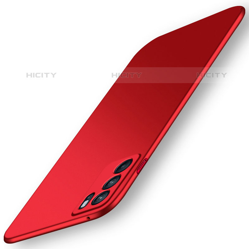 Custodia Plastica Rigida Cover Opaca YK5 per Oppo Reno6 Pro 5G India Rosso