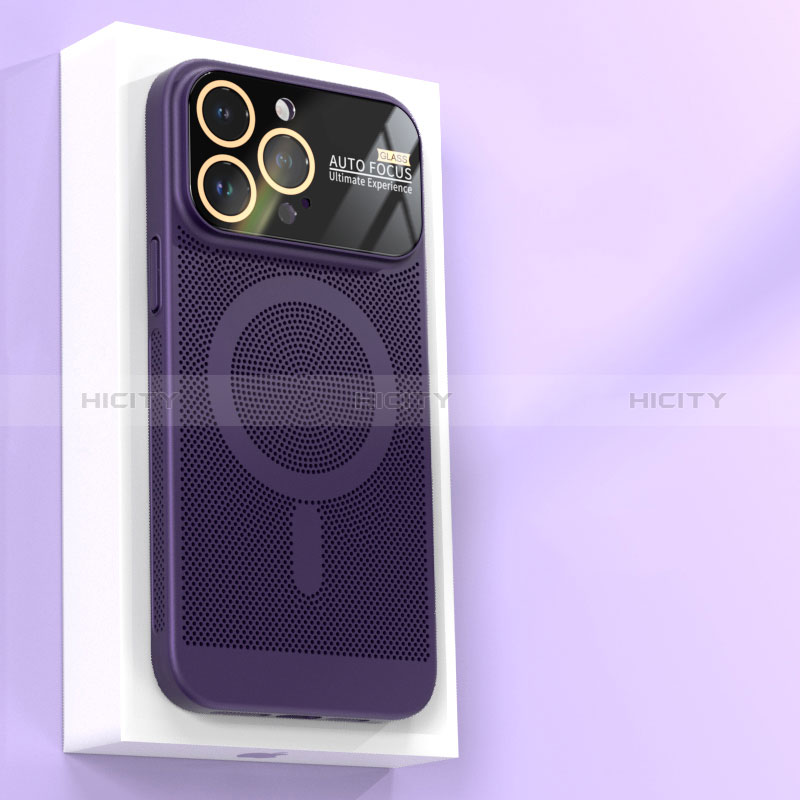 Custodia Plastica Rigida Cover Perforato con Mag-Safe Magnetic JS1 per Apple iPhone 13 Pro Max Viola