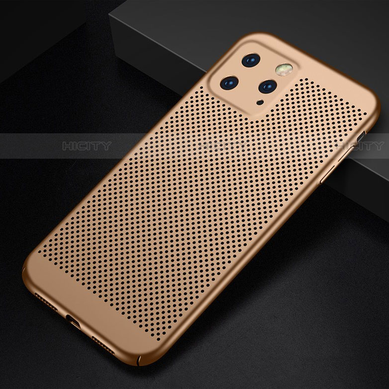 Custodia Plastica Rigida Cover Perforato per Apple iPhone 11 Pro Max Oro