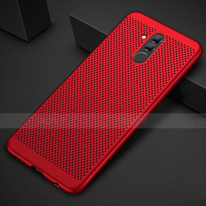 Custodia Plastica Rigida Cover Perforato per Huawei Mate 20 Lite Rosso