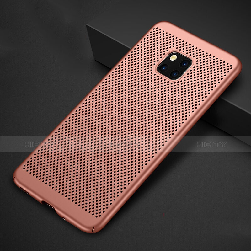 Custodia Plastica Rigida Cover Perforato per Huawei Mate 20 Pro Oro Rosa