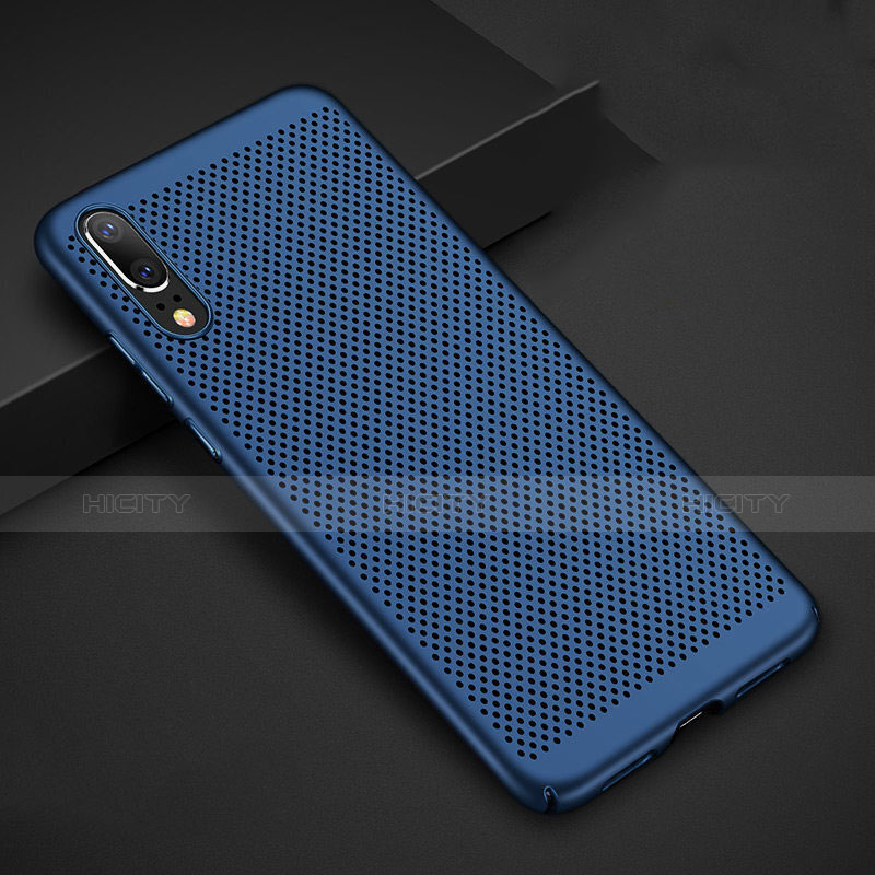 Custodia Plastica Rigida Cover Perforato per Huawei P20 Blu