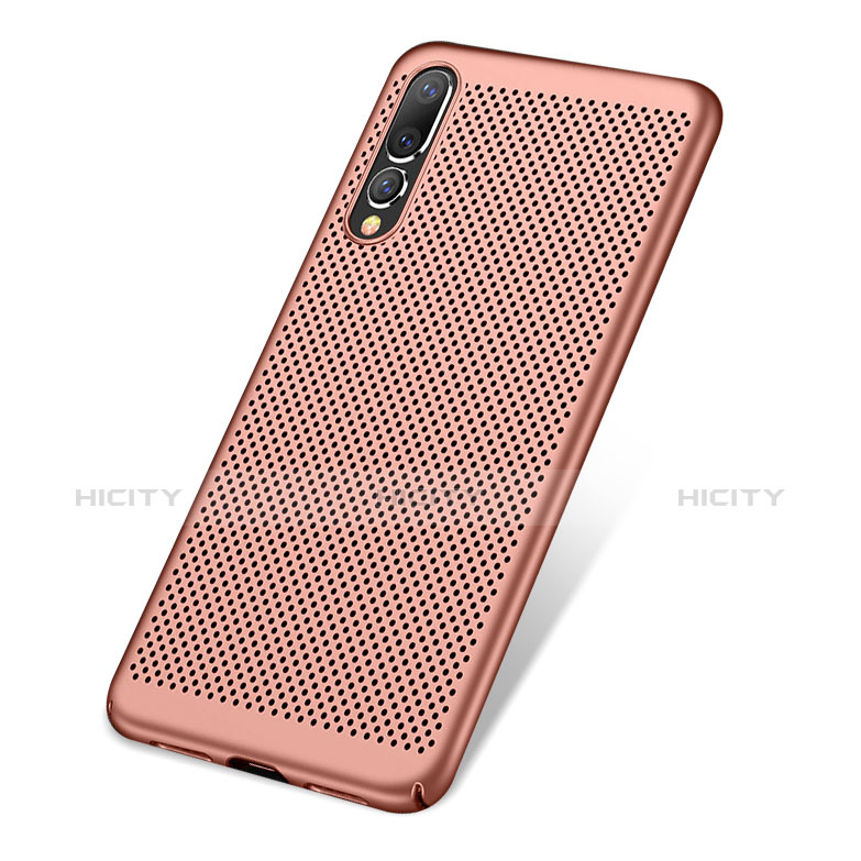 Custodia Plastica Rigida Cover Perforato per Huawei P20 Pro Oro Rosa