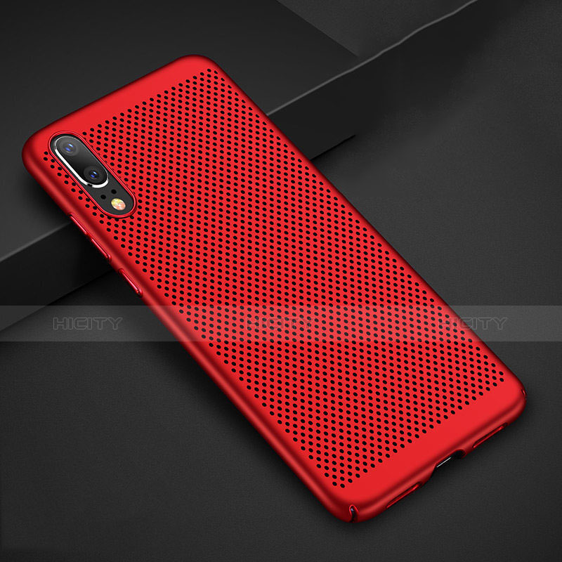 Custodia Plastica Rigida Cover Perforato per Huawei P20 Rosso