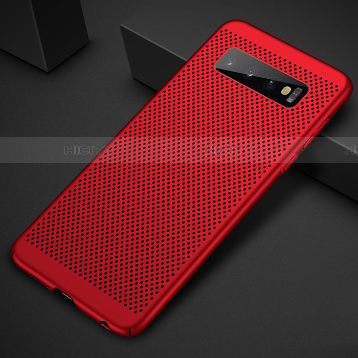 Custodia Plastica Rigida Cover Perforato per Samsung Galaxy S10 5G Rosso