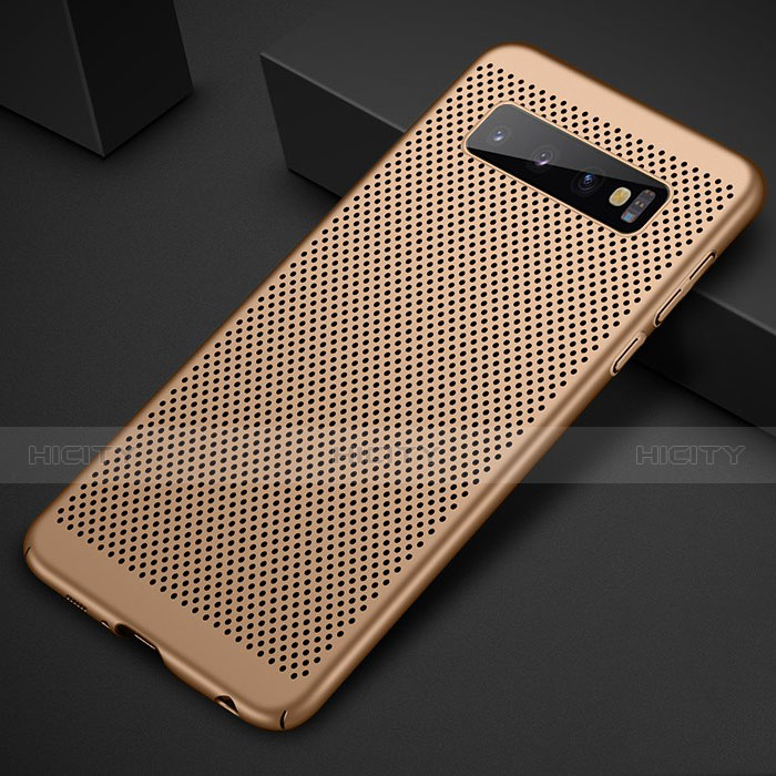 Custodia Plastica Rigida Cover Perforato per Samsung Galaxy S10 Oro