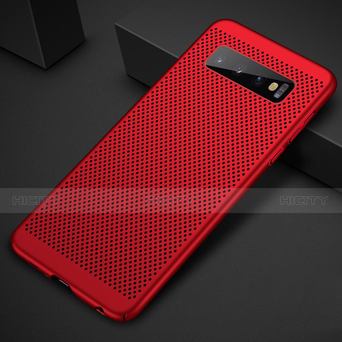 Custodia Plastica Rigida Cover Perforato per Samsung Galaxy S10 Rosso