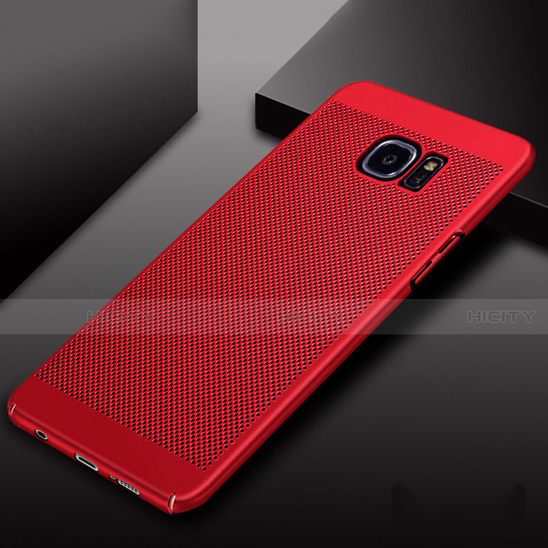 Custodia Plastica Rigida Cover Perforato per Samsung Galaxy S7 Edge G935F Rosso