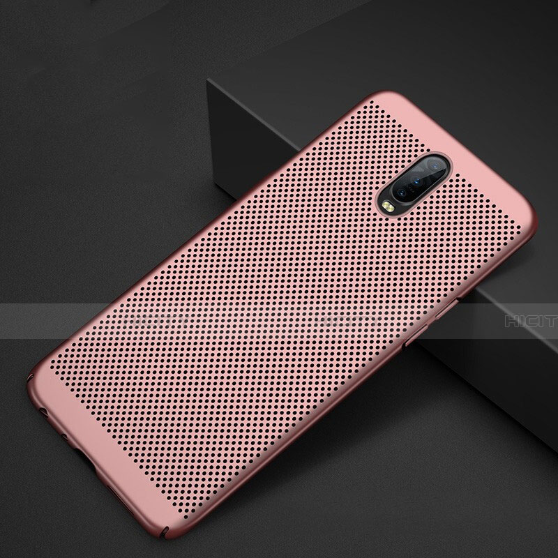 Custodia Plastica Rigida Cover Perforato W01 per Oppo R17 Pro Oro Rosa