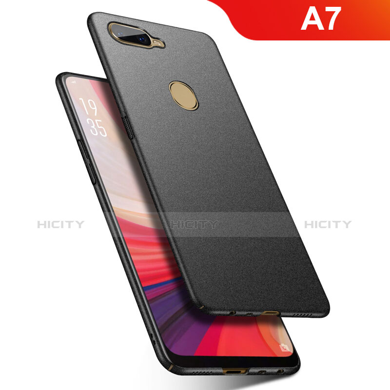 Custodia Plastica Rigida Cover Sabbie Mobili per Oppo A7 Nero