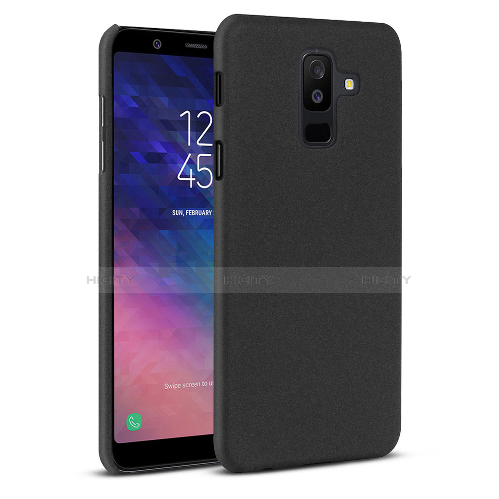 Custodia Plastica Rigida Cover Sabbie Mobili per Samsung Galaxy A6 Plus (2018) Nero