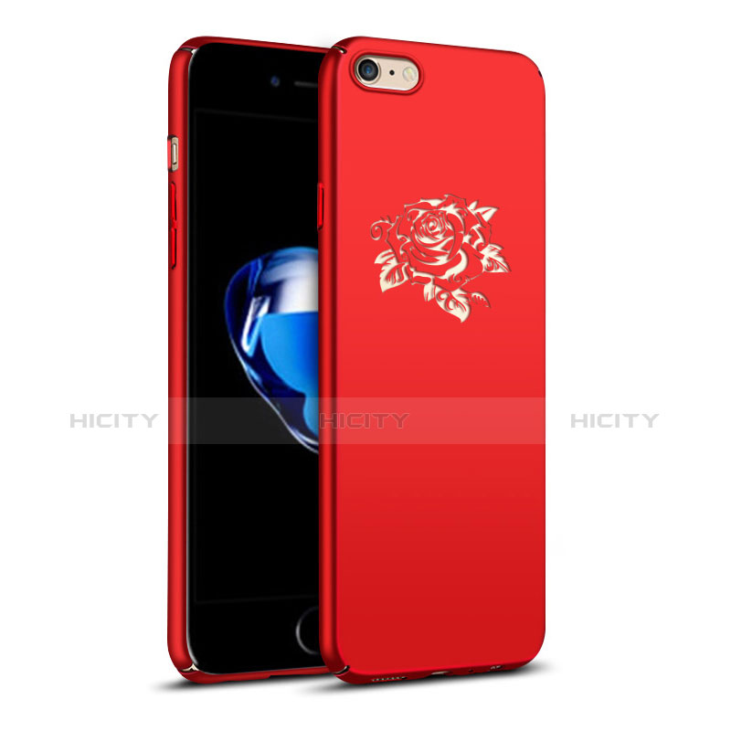 Custodia Plastica Rigida Fiori per Apple iPhone 6 Rosso