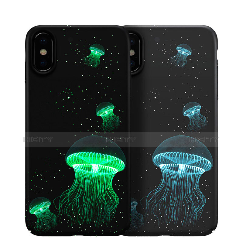 Custodia Plastica Rigida Fluorescenza per Apple iPhone Xs Nero