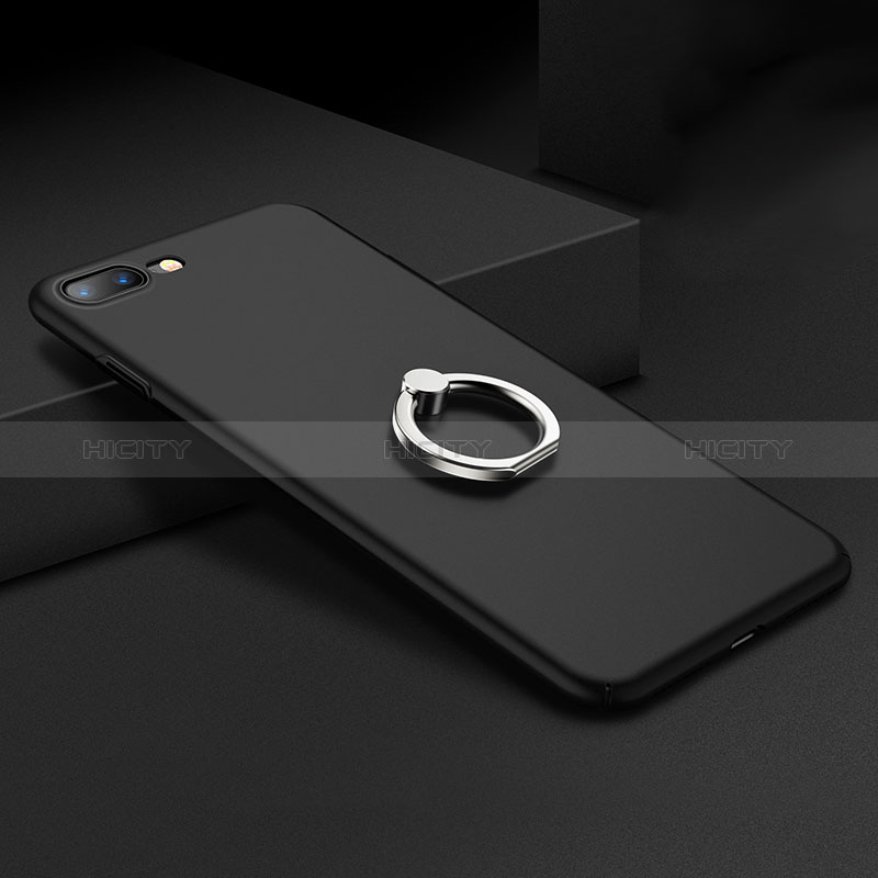 Custodia Plastica Rigida Opaca con Anello Supporto A01 per Apple iPhone 8 Plus Nero