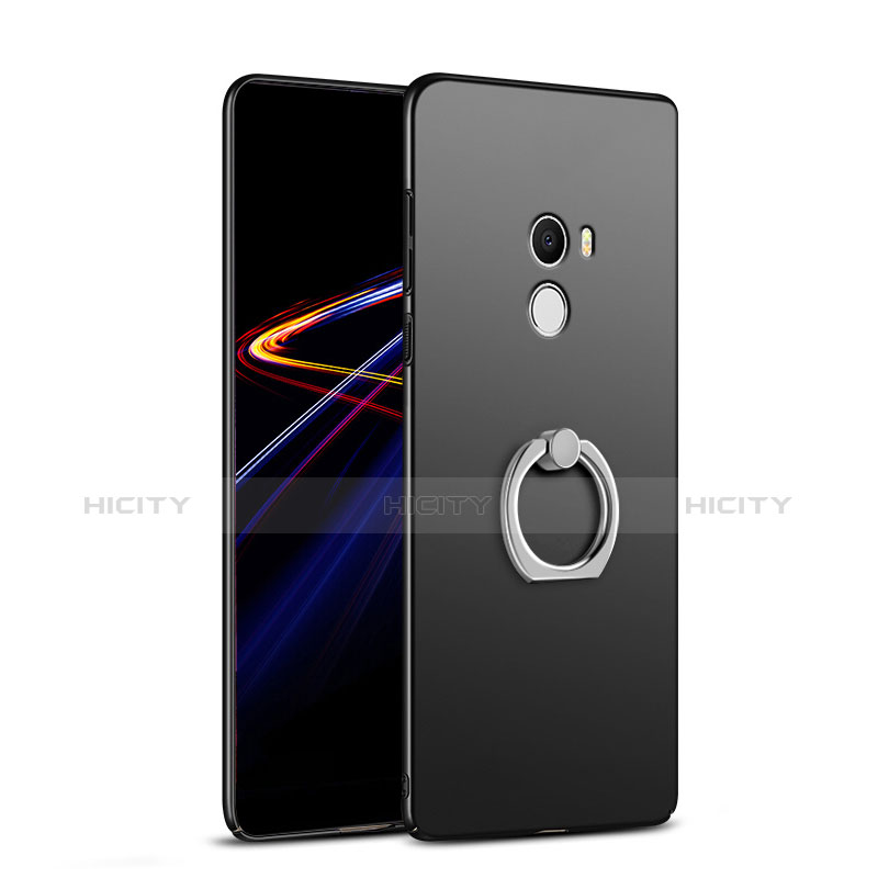 Custodia Plastica Rigida Opaca con Anello Supporto A02 per Xiaomi Mi Mix Nero