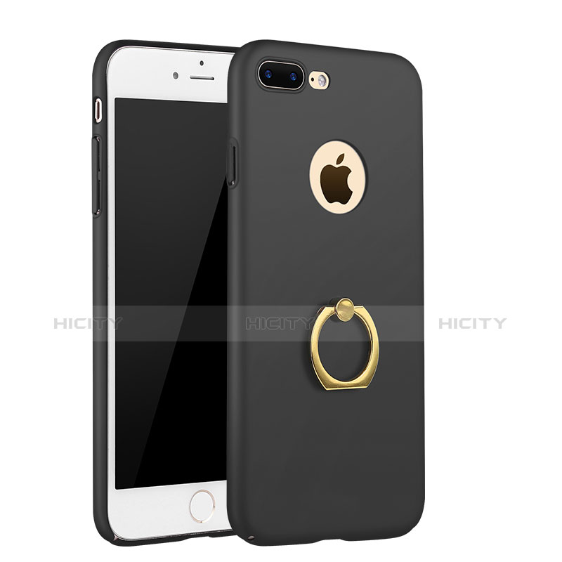 Custodia Plastica Rigida Opaca con Anello Supporto A03 per Apple iPhone 7 Plus Nero