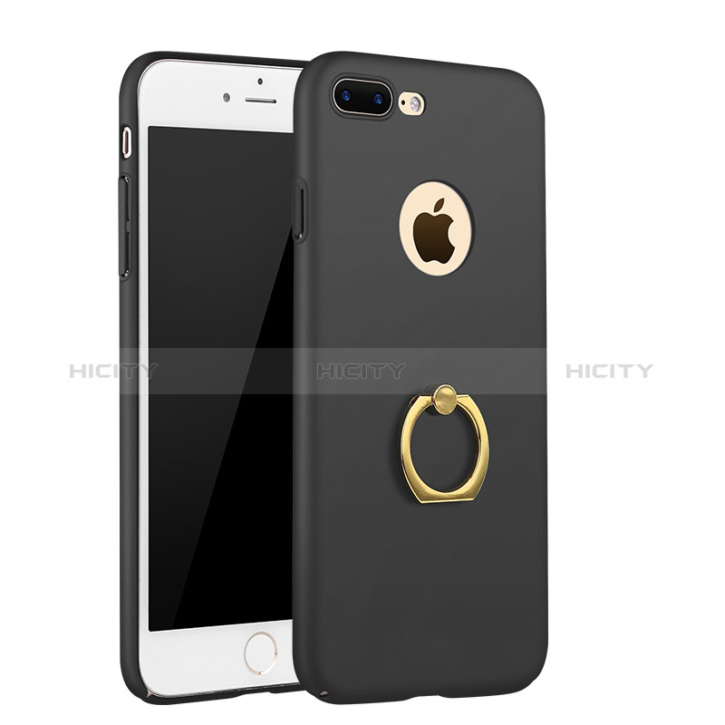 Custodia Plastica Rigida Opaca con Anello Supporto A03 per Apple iPhone 8 Plus Nero