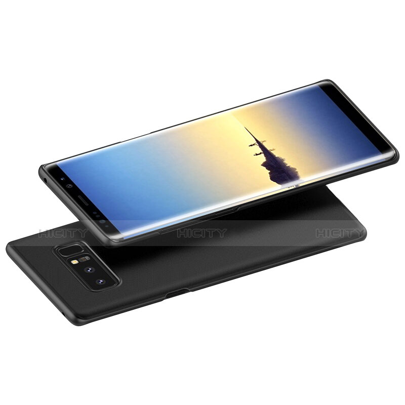 Custodia Plastica Rigida Opaca con Anello Supporto A03 per Samsung Galaxy Note 8 Nero