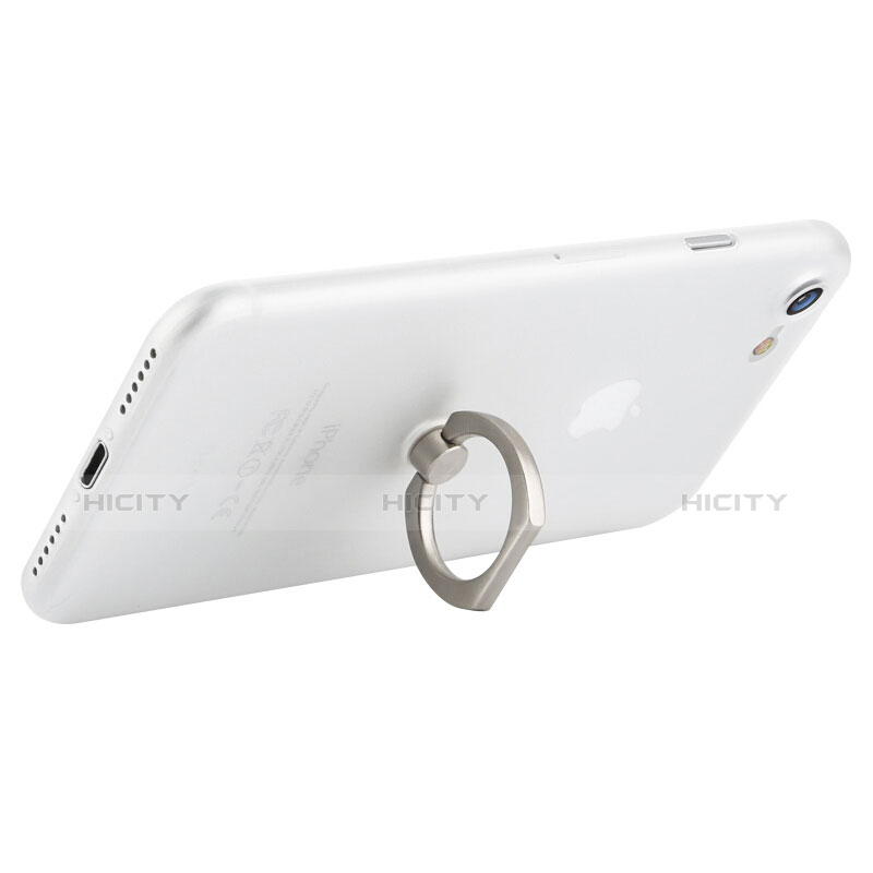 Custodia Plastica Rigida Opaca con Anello Supporto F01 per Apple iPhone 7 Bianco