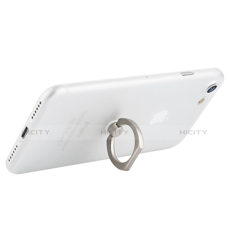 Custodia Plastica Rigida Opaca con Anello Supporto F01 per Apple iPhone 7 Bianco