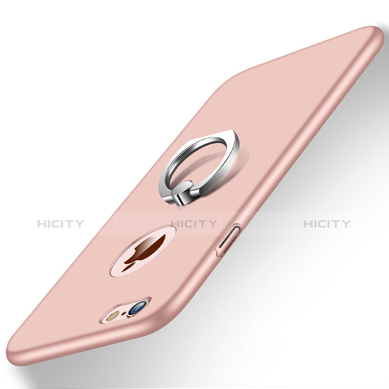 Custodia Plastica Rigida Opaca con Anello Supporto per Apple iPhone 6 Plus Rosa