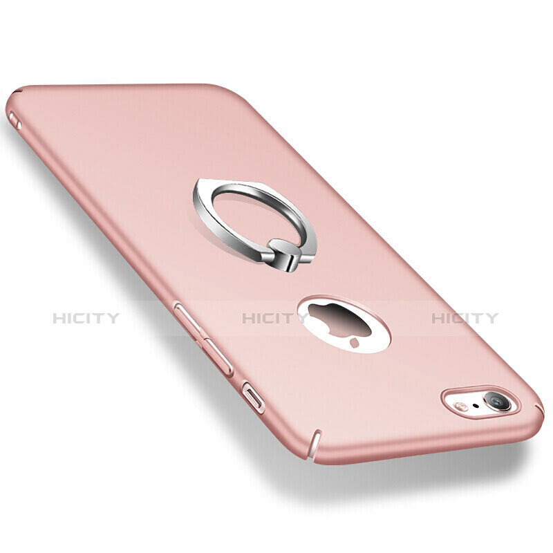 Custodia Plastica Rigida Opaca con Anello Supporto per Apple iPhone 6 Plus Rosa