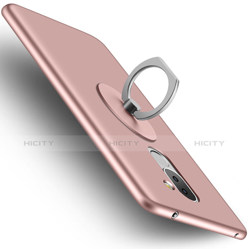 Custodia Plastica Rigida Opaca con Anello Supporto per Huawei GR5 (2017) Oro Rosa