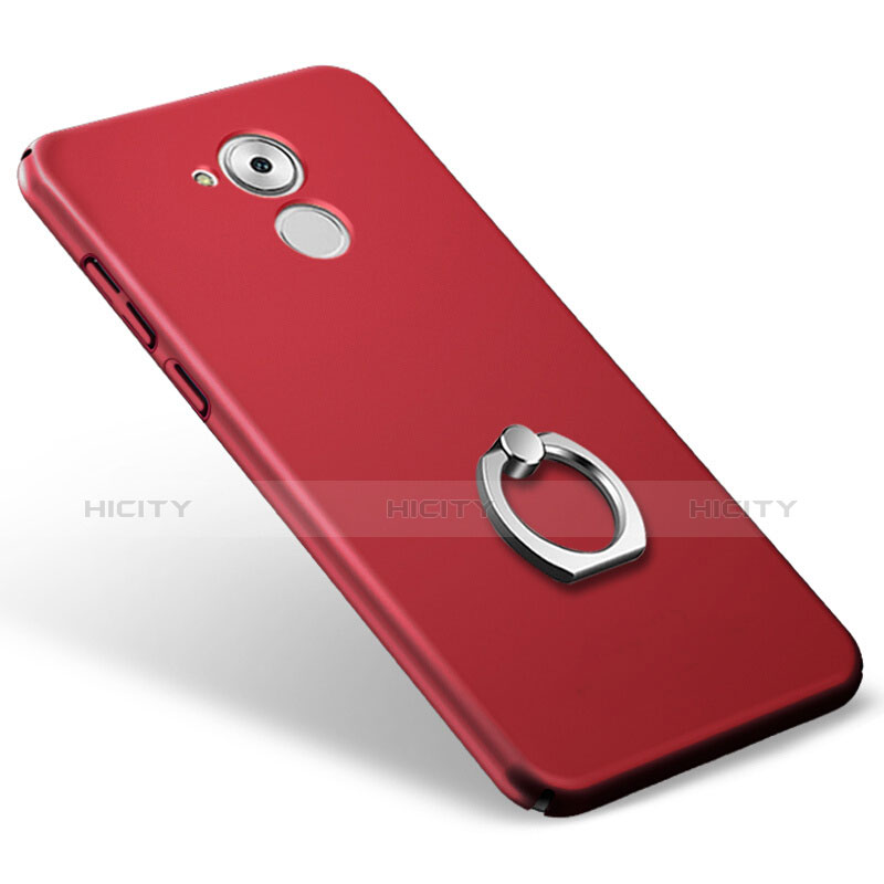 Custodia Plastica Rigida Opaca con Anello Supporto per Huawei Honor 6C Rosso