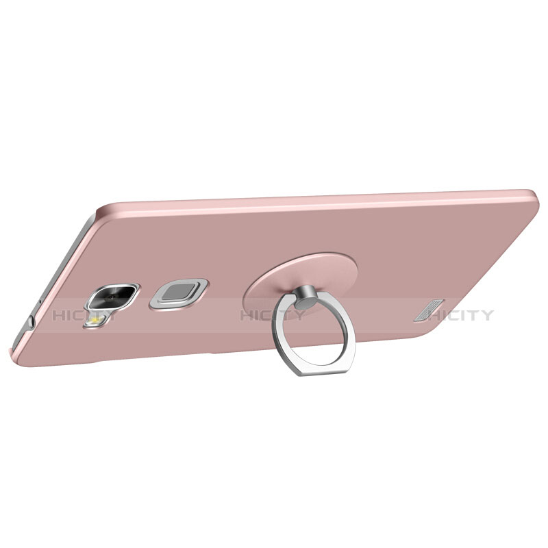 Custodia Plastica Rigida Opaca con Anello Supporto per Huawei Mate 7 Rosa