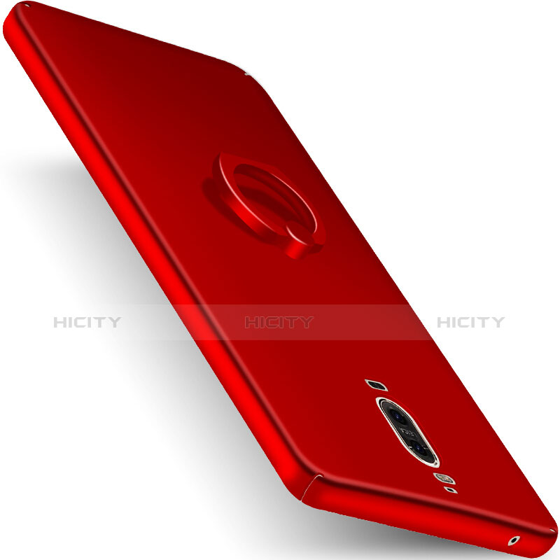 Custodia Plastica Rigida Opaca con Anello Supporto per Huawei Mate 9 Pro Rosso