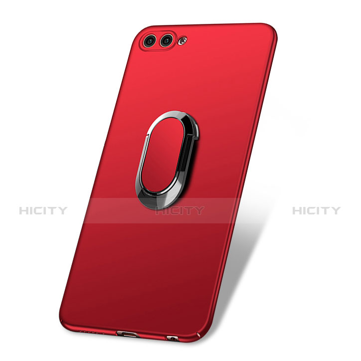 Custodia Plastica Rigida Opaca con Anello Supporto per Huawei Nova 2S Rosso