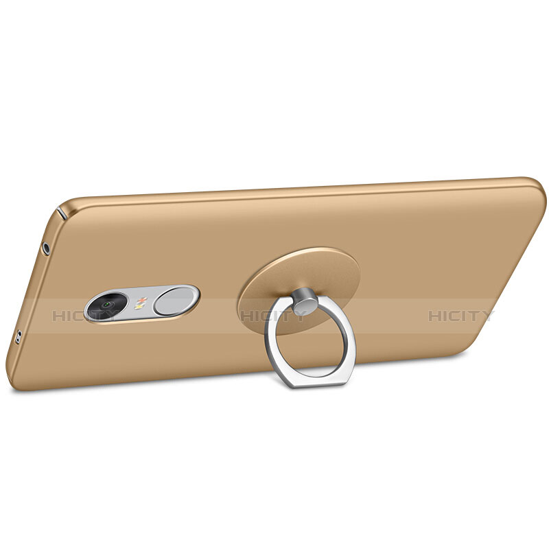 Custodia Plastica Rigida Opaca con Anello Supporto per Xiaomi Redmi Note 4 Standard Edition Oro