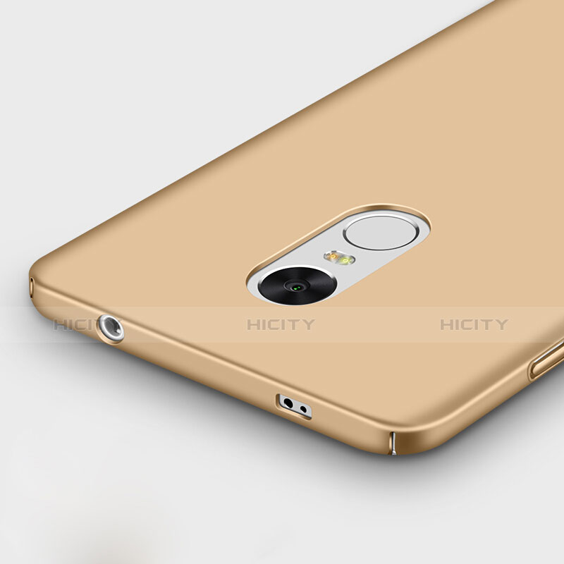 Custodia Plastica Rigida Opaca con Anello Supporto per Xiaomi Redmi Note 4 Standard Edition Oro