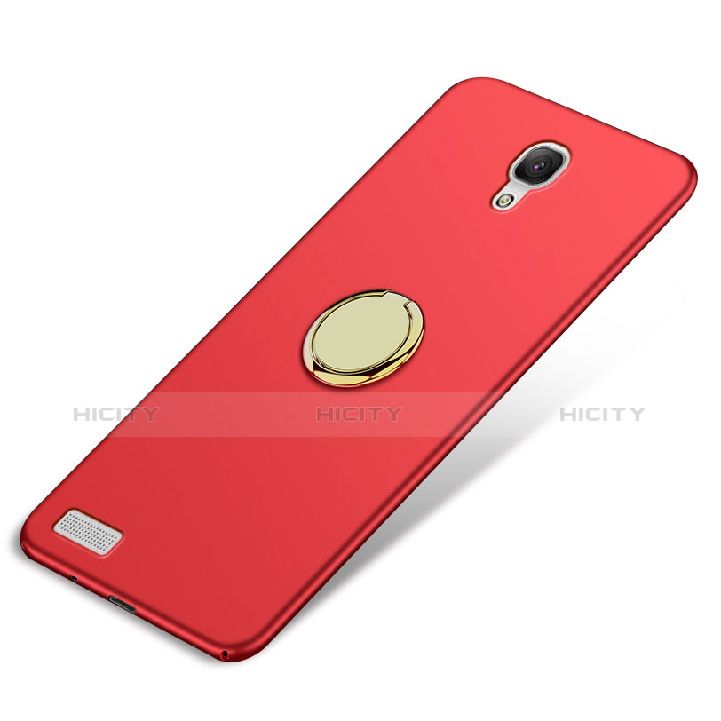 Custodia Plastica Rigida Opaca con Anello Supporto per Xiaomi Redmi Note 4G Rosso