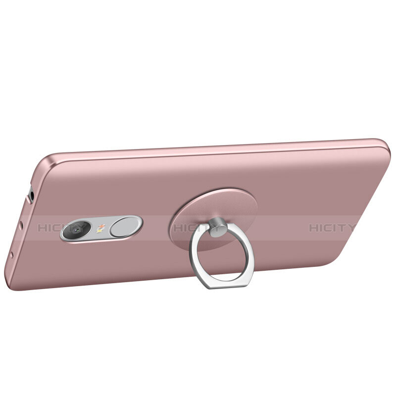 Custodia Plastica Rigida Opaca con Anello Supporto per Xiaomi Redmi Note 4X High Edition Oro Rosa