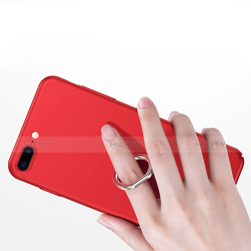 Custodia Plastica Rigida Opaca con Anello Supporto R02 per Apple iPhone X Rosso