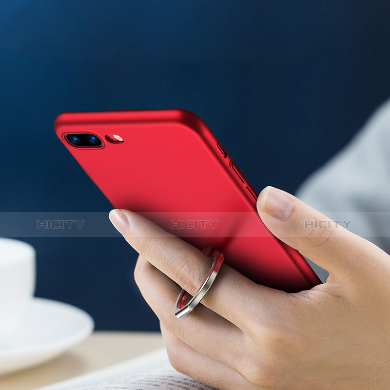 Custodia Plastica Rigida Opaca con Anello Supporto R02 per Apple iPhone X Rosso