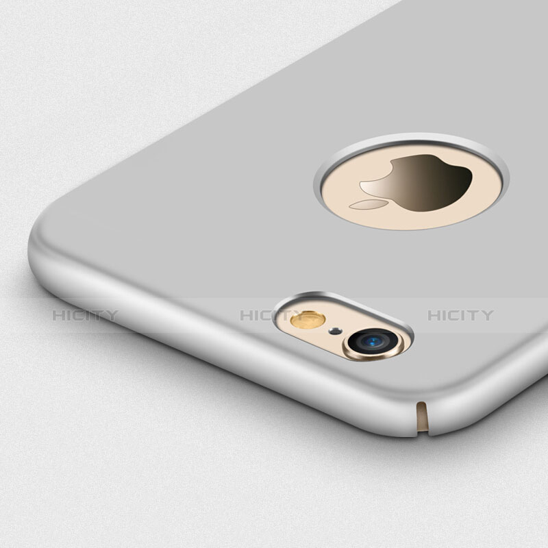 Custodia Plastica Rigida Opaca con Foro e Anello Supporto per Apple iPhone 6 Plus Argento