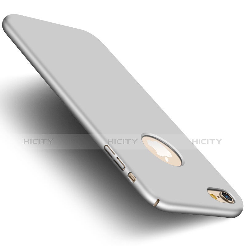 Custodia Plastica Rigida Opaca con Foro e Anello Supporto per Apple iPhone 6 Plus Argento