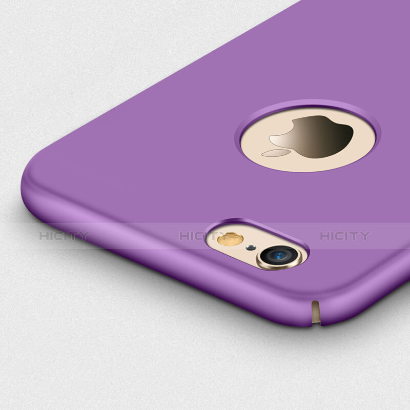 Custodia Plastica Rigida Opaca con Foro e Anello Supporto per Apple iPhone 6 Viola