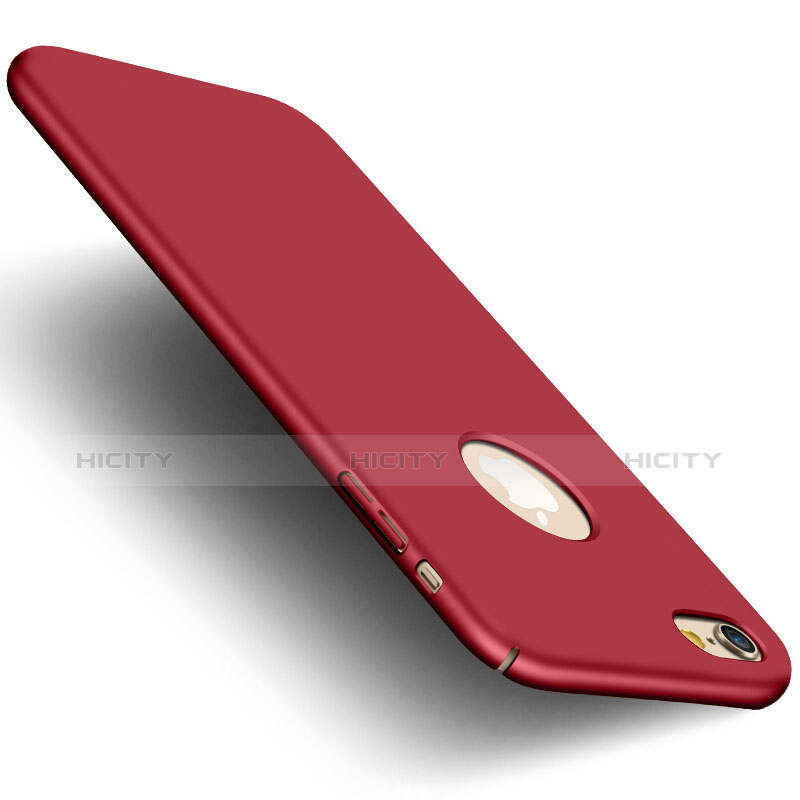 Custodia Plastica Rigida Opaca con Foro e Anello Supporto per Apple iPhone 6S Rosso