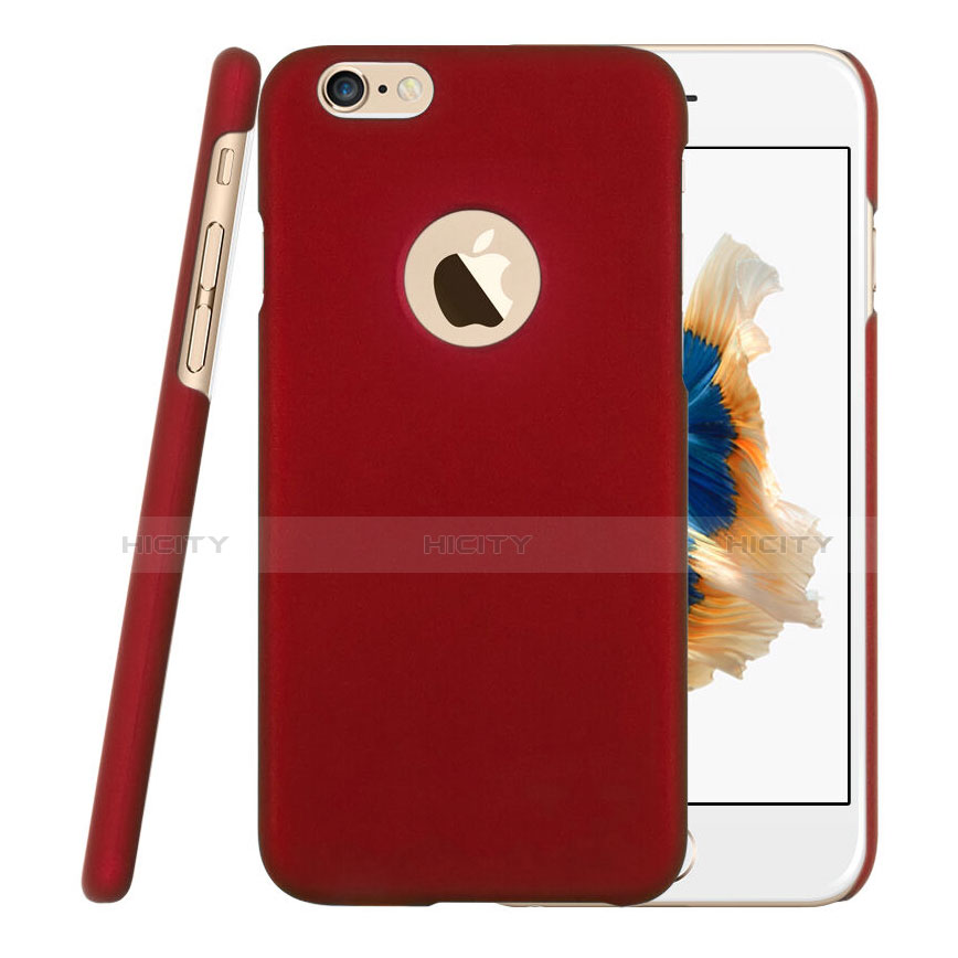 Custodia Plastica Rigida Opaca con Foro per Apple iPhone 6 Plus Rosso