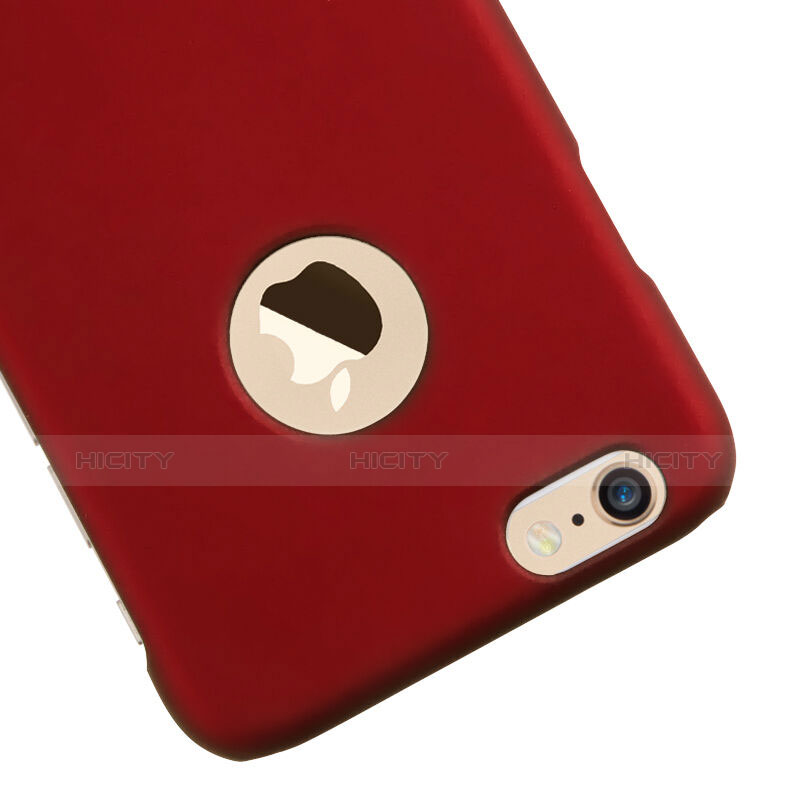 Custodia Plastica Rigida Opaca con Foro per Apple iPhone 6 Plus Rosso