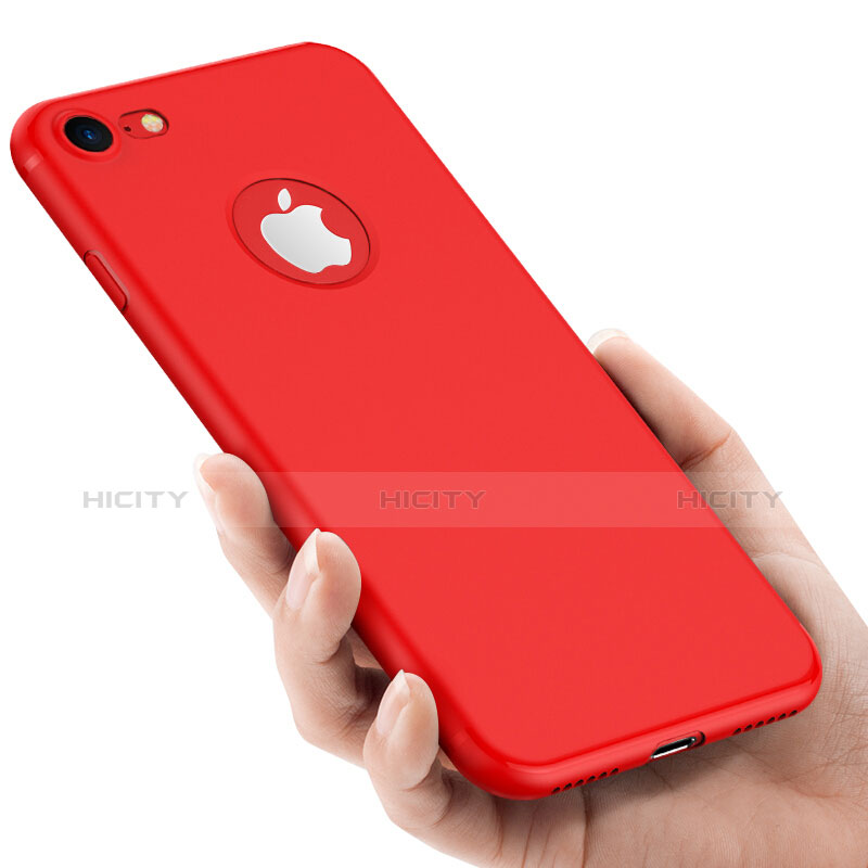 Custodia Plastica Rigida Opaca con Foro per Apple iPhone 7 Rosso