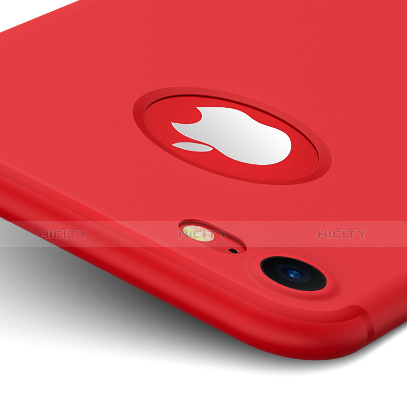 Custodia Plastica Rigida Opaca con Foro per Apple iPhone 7 Rosso