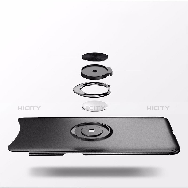 Custodia Plastica Rigida Opaca con Magnetico Anello Supporto per Oppo Find X Nero