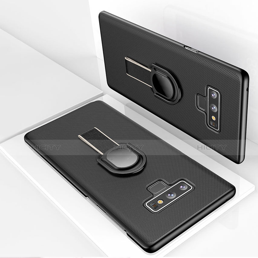 Custodia Plastica Rigida Opaca con Magnetico Anello Supporto per Samsung Galaxy Note 9 Nero