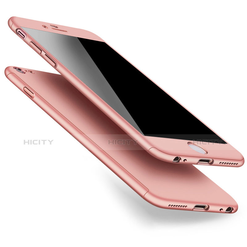 Custodia Plastica Rigida Opaca Fronte e Retro 360 Gradi per Apple iPhone 6S Plus Oro Rosa