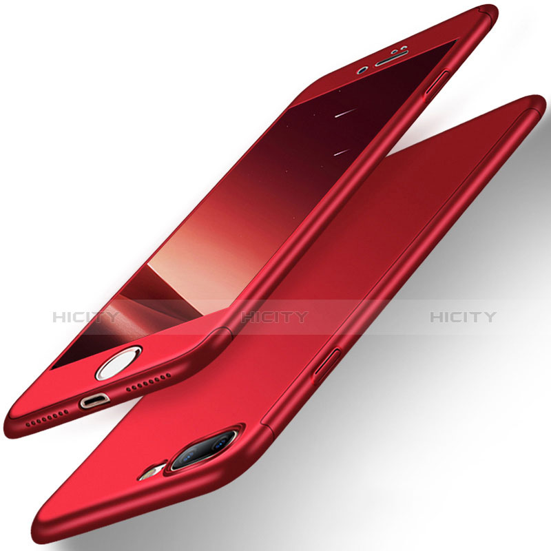 Custodia Plastica Rigida Opaca Fronte e Retro 360 Gradi Q01 per Apple iPhone 7 Plus Rosso