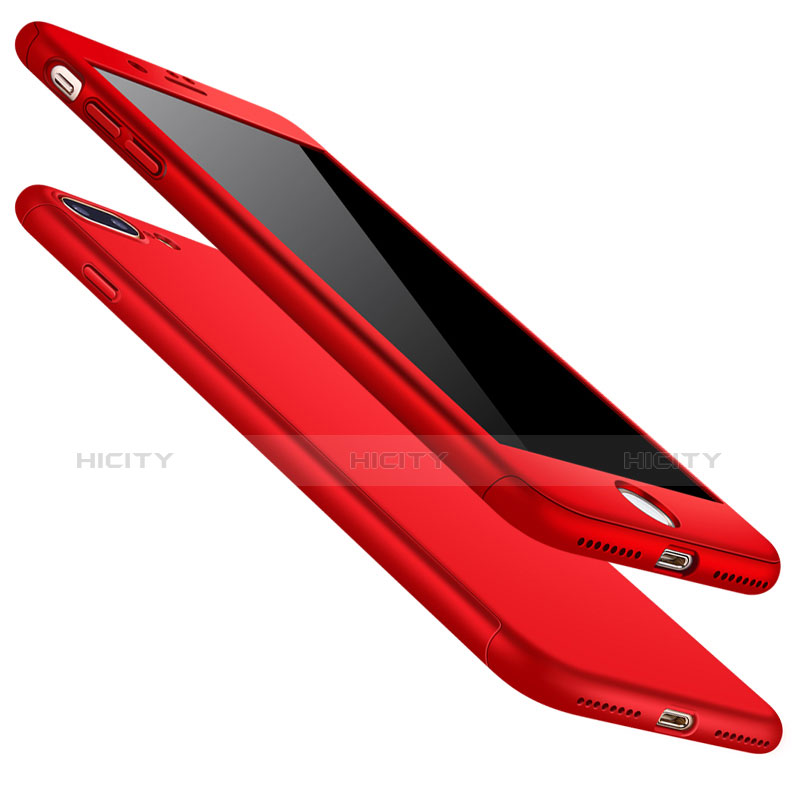 Custodia Plastica Rigida Opaca Fronte e Retro 360 Gradi Q01 per Apple iPhone 7 Plus Rosso